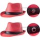 thumbnail image 3 of Straw Trilby Fedora Hat for Men 1920s Short Brim Wool Felt Panama Cap 7 1/4, 3 of 5