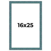 16x25 Frame Blue Rustic Barnwood Solid Wood Picture Frame Width 1.25 Inches | Interior Depth 0.5