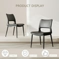 thumbnail image 5 of Minimalist White PU Leather Dining Chairs Set of 2 With Comfortable Backrest Design for Restaurants Kitchens Offices，Black, 5 of 17