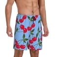 thumbnail image 2 of Kdxio Cherry Print Mens Sleep Shorts Bottoms Soft Comfy Pajama Wear Pants with Drawstring Pockets, 2 of 7