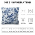 thumbnail image 5 of FUMJ  Blue and White Floral Throw Pillow Covers Navy Blue Watercolor Flower Bird Decorative Pillow Covers Vintage Square Cushion Cover for Home Couch Sofa Bedding Decor, 5 of 5