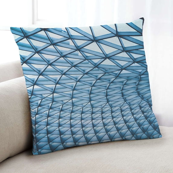 Ahgly Company Color Focus Blue Indoor Throw Pillow, 18 inch by 18 inch