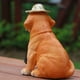 thumbnail image 2 of Linda escultura animal adornos resina labrador estatua lámpara solar para jardín césped, 2 of 9