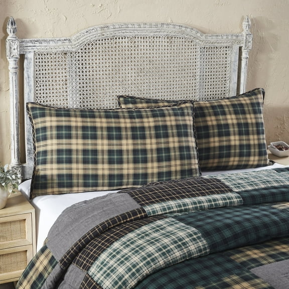VHC Brands, Pine Grove King Sham, Green, 21x37