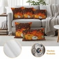 thumbnail image 6 of Orange Pumpkins Fall Outdoor Waterproof Pillow Covers, Thanksgiving Autumn Maple Leaves Brown Decorative Square Throw Pillowcase Sofa Cushion Sham for Patio/Couch/Chair, 18"x18" 2 Pack, 6 of 8
