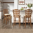 thumbnail image 3 of Weston Home Sheena French Ladder Back Bar Height Swivel Stool with Padded Seat, Oak, 3 of 6
