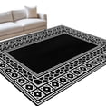 Black Washable Living Room Rugs 5'x7', Boho Diamond Pattern Border ...