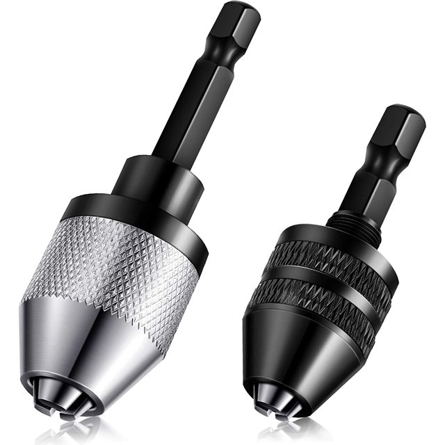 (2 piezas) broca para portabrocas sin llave, vástago hexagonal de 1/4 pulgadas, portabrocas para taladro sin llave, convertidor de cambio rápido, adaptador de taladro en 0,3-6,5mm, 0,3-3,6mm