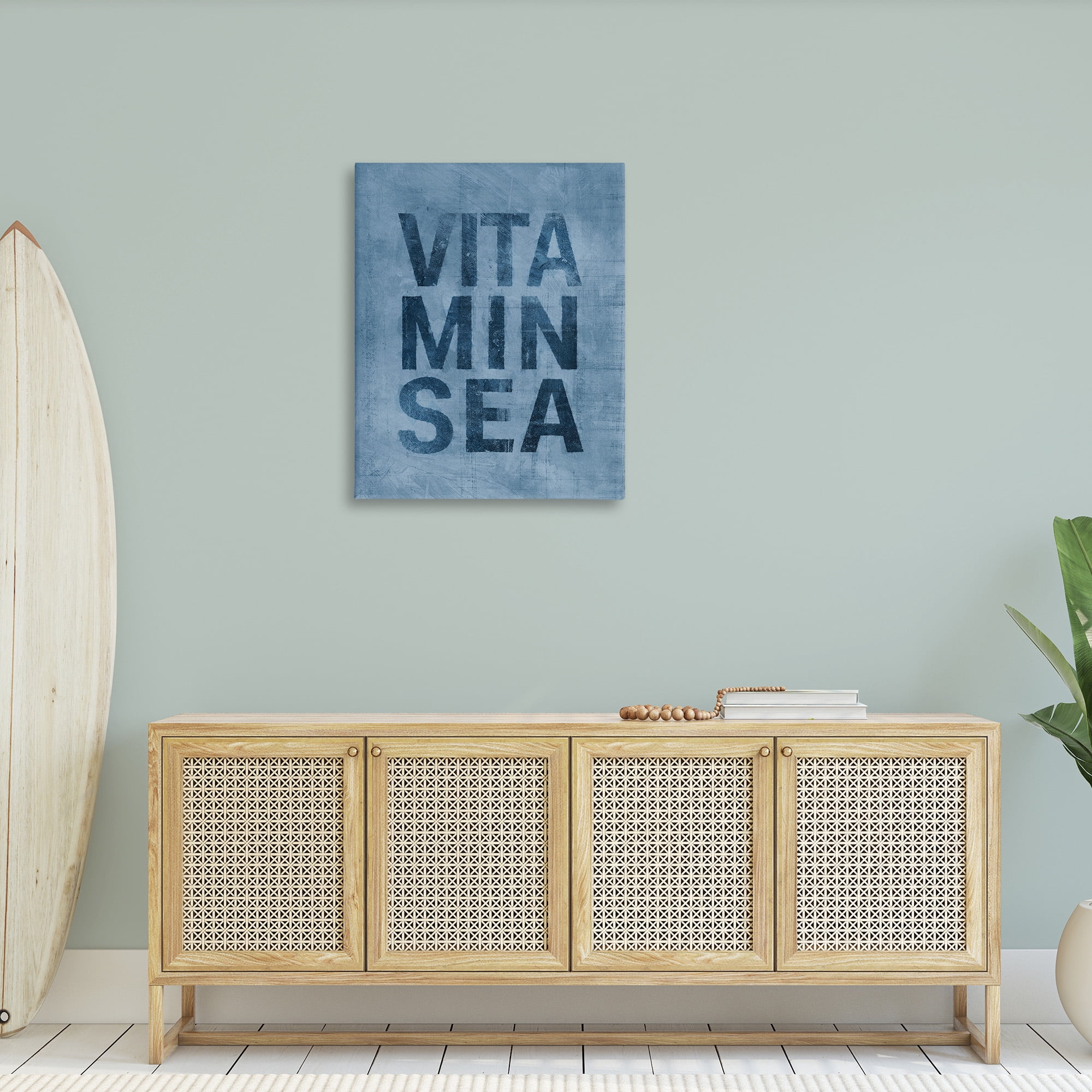 Stupell Industries Vitamin Sea Phrase Nature Painting Gallery Wrapped Canvas Art Print Wall Art, 30 x 40