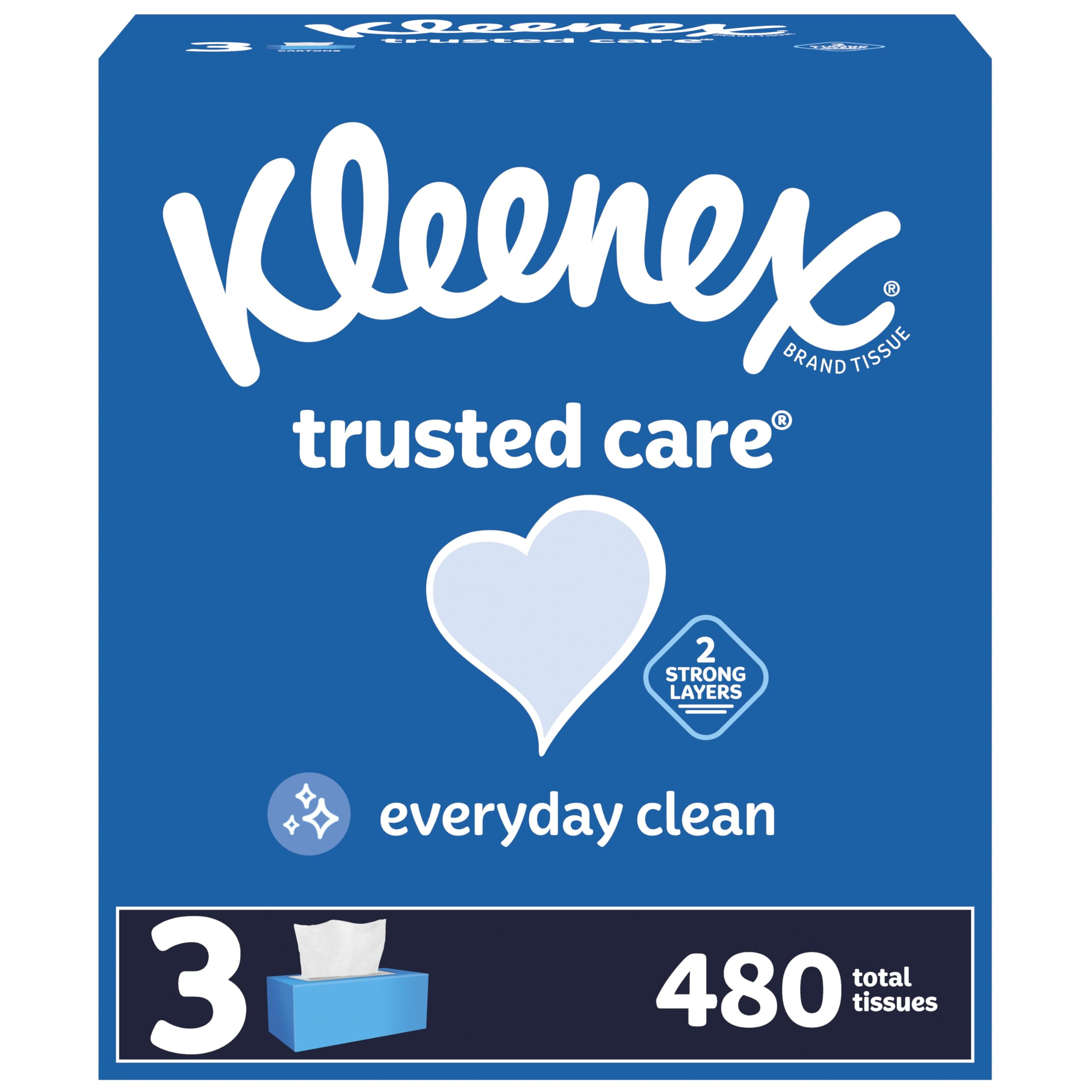 Kleenex Trusted Care 3 Pack - 2-Ply Everyday Facial Tissues Kleenex Trusted Care 3 Pack - 2-Ply Everyday Facial Tissues