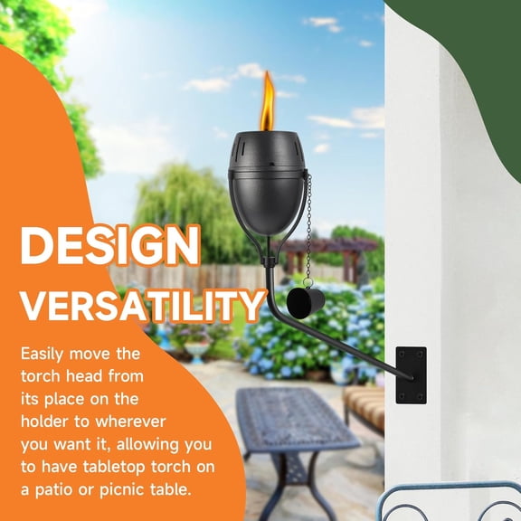 Wall Mounted Citronella Torches Set of 6, 14 Oz Garden Torches for Outside, Refillable Flame Light Torch, Outdoor Metal Torch for Yard, Patio, Deck, Garden, Party, Landscape$$