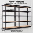 thumbnail image 3 of ZEUKMXOO 2-Pack 60"H Heavy Duty Garage Shelving Unit, 2250 lbs Capacity Adjustable Metal Storage Shelves, Steel Rack for Basement, Pantry, Warehouse, Kitchen, 3 of 7