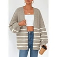 thumbnail image 5 of Women'S Oversized Cardigan Sweaters Fall Long Lantern Sleeve Knit Open Front Sweater Khaki White S, 5 of 8