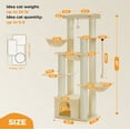 thumbnail image 2 of PEQULTI 67" Multi-Level Cat Tree with Super Large Scratching Posts Cat Tower with 3 Hammocks Beige, 2 of 9