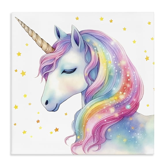 Stupell Industries Enchanted Rainbow Mane Unicorn Canvas Wall Art, design by Creative Studio