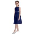 thumbnail image 2 of YONGHS Big Girls Flower Lace Chiffon Dress Formal Banquet Porm Pageant Wedding Party Ball Gown Navy Blue 14, 2 of 7