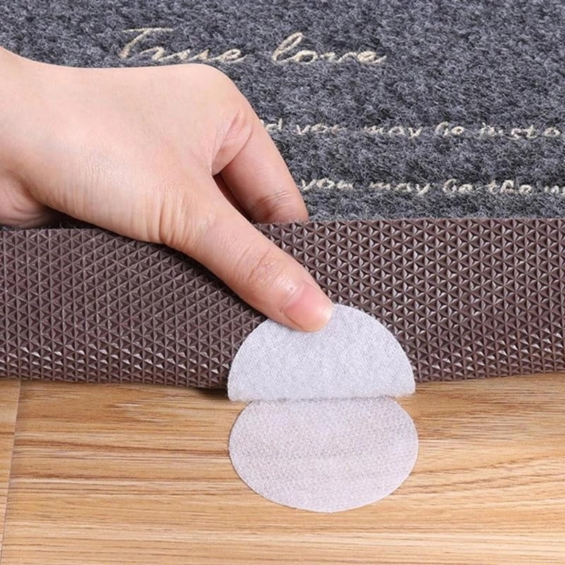 Sofa Cushion Fixing Sticker,Keep Rug in Place & Make Corner Flat and Easily Peel Off Floor Mat Black Rug Pads Grippers 4 PCS Square Carpet Non Slip Washable Grippers 