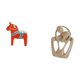 thumbnail image 5 of Adorno de caballo Dalecarlian, escultura coleccionable de animal para estantería, entrada o vitrina, decoración del hogar. Figura abstracta de pareja,, 5 of 8