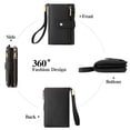 thumbnail image 4 of TAZAG microfiber leather short wallet women's zipper buckle wallet clutch bag anti-theft card holder coin purse, 4 of 6