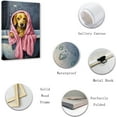 thumbnail image 2 of ZHONGYUTONG Bathroom Decor Cute Labrador Dog with Bath Towel Wall Art Funny Animal in Bathtub Picture Farmhouse Canvas Prints for Washroom Restroom (16.00" x 24.00"), 2 of 6