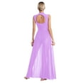 thumbnail image 2 of Rswnyirn Women Lyrical Dance Dress Sheer Mesh Tulle Maxi Long Skirt Modern Contemporary Dancewear Light Purple S, 2 of 6
