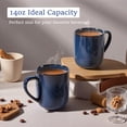 thumbnail image 5 of Onader 14OZ Coffee Mugs Set of 4, Stoneware Tea Mug Set with Handle, Ceramic Cups for Latte/Cocoa/Cappuccino, Dishwasher & Microwave Safe - Starry Blue, 5 of 8