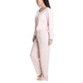 thumbnail image 4 of Hanes Women's Holiday Hibernation Longsleeve Top and Pajama Bottom French Terry Sleep and Lounge Set, Pink/Cotton Candy, Medium, 4 of 4