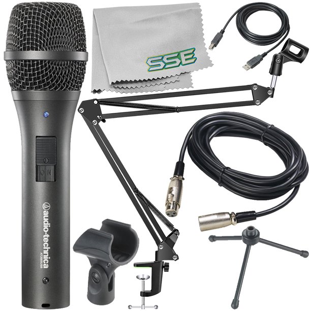 AudioTechnica AT2005USB Cardioid Dynamic USB/XLR Microphone 3PC Bundle