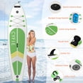 thumbnail image 3 of CYFIE 10.6ft Inflatable Paddle Board for Adult, Premium SUP Stand up Paddle Board with Kayak Seat, SUP Accessories, Pump, 4 Pcs Adjustable Paddles, Backpack, Camera Mount, Leash, Removable Fin, Green, 3 of 11