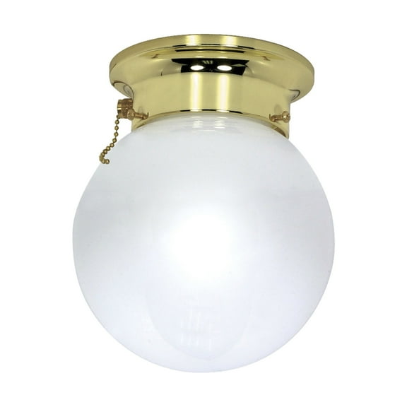 Nuvo 60-295 - 1 Light - 8" - Ceiling Mount - White Ball w/ Pull Chain Switch