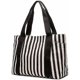thumbnail image 1 of Striped Tote Handbag Classic Black White Print Street Daily Bag with 7 Pockets Gifts for Women, 1 of 4