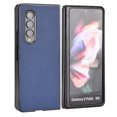 thumbnail image 3 of Plain Case for Samsung Galaxy Z Fold 4, Premium Lychee Patterned PU Leather + Hard PC Shell Ultra Thin Slim Durable Protective Phone Cover for Samsung Galaxy Z Fold 4,Darkblue, 3 of 5