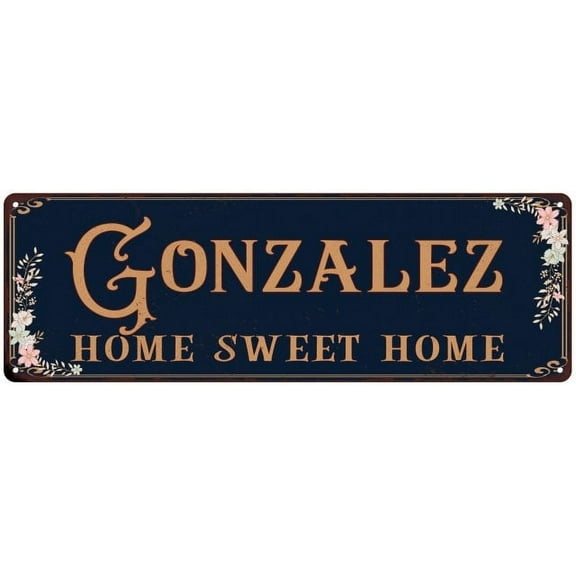 GONZALEZ Home Sweet Home Victorian 6x18 Metal Sign 106180046833