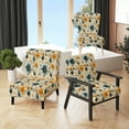 thumbnail image 1 of Designart "Nostalgic Floral Mod Vibes" Yellow Midcentury Upholstered Accent Chair - Mid-Century Modern Arm Chair For Bedroom, 1 of 7
