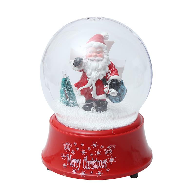 Elegantoss Christmas Lighted Rotating Music Box Snow Globe with Santa