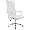 thumbnail image 1 of Homall High-Back Ergonomic Office Chair with Lumbar Support and Armrest, PU Leather Conference Chair, White, 1 of 7