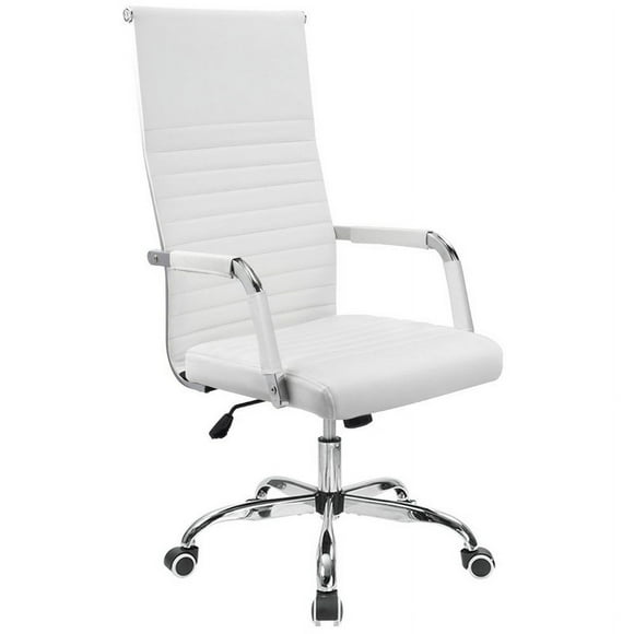 Homall High-Back Ergonomic Office Chair with Lumbar Support and Armrest, PU Leather Conference Chair, White