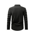 thumbnail image 3 of QATAINLAV Mens Business Casual Dress Shirts Long Sleeve Button Down Stand Collar Work Tops Solid Color Wrinkle Free Shirt Black XL Mothers Day Gifts, 3 of 7