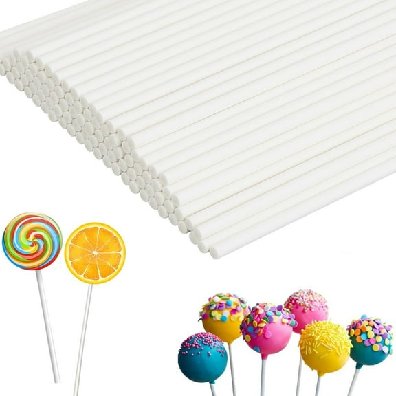 200 Pack Lollipop Making Tools,Bexikou White Lollipop Sticks Cake Sticks,Paper Cake Pop Sticks for Making Cake, Lollipop, Hard Candy, Chocolates, Cookies