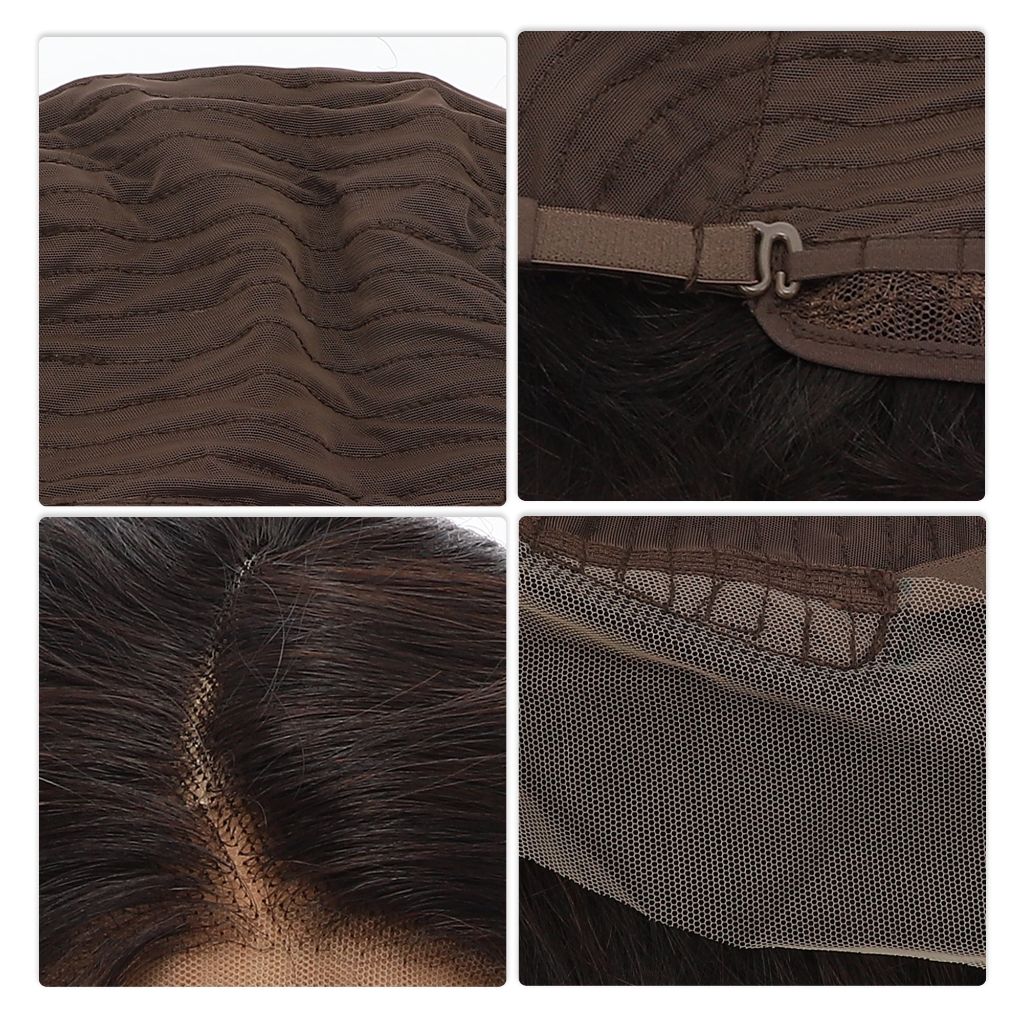 Unique Bargains Straight Short Hair Hair Wig Real Human Hair 6in 13x4x1in 150 Human Wig Black for Women