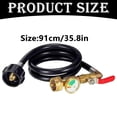 thumbnail image 2 of Propane Hose,Propane Refill Adapter Kit with Gauge,35.8'' Hose for Refilling 1 lb Propane Tanks from 20 lb Tank,Leakproof Propane Transfer with Shutoff Valve,for Camping,Grill,Heater, 2 of 2