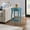 Teal, variant on Light Green Side Table with Turned Pedestal, Compact Wooden Accent Table for Small Spaces, 25.5H x 18.5W x 18.5D