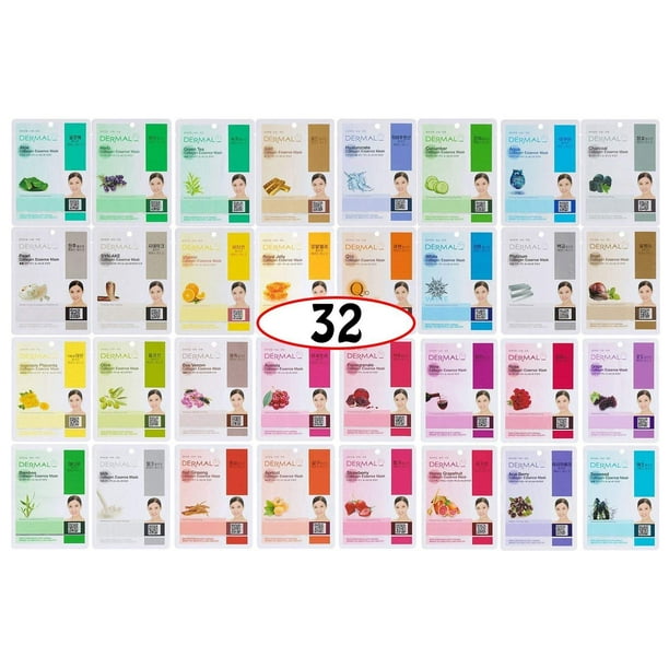 Mascarilla facial DERMAL 32 Combo A+B Set Collagen Essence