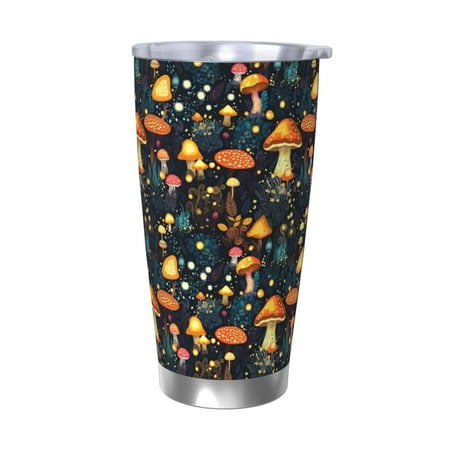 

Vsdgher Colorful Plants Mushroom 20 Oz Stainless Steel Vacuum Insulated Travel Mug Coffee Cup for Home Office Outdoor Works Great for Ice Drinks and Hot Beverage -Without Straw