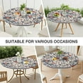 thumbnail image 7 of Round Picnic Table Cloth 100% Waterproof & Oil Proof, Elastic Fitted Table Cover for 36"-44" Round Tables, for Dining, Camping, Outdoor, 7 of 7
