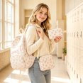 thumbnail image 3 of 3 Piece Bow Backpack Set, Large Capacity Coquette School Backpack with Adjustable Shoulder Straps White&pink, 3 of 3