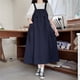 thumbnail image 3 of Vestido lindo con falda de tirantes de largo medio y bolsillo de diseño y camisa de manga abullonada de estilo japonés, 3 of 5