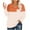 Orange, variant on Jalioing Striped Pullover Tee for Women V Neck Long Sleeve Oversized Shirts Plus Size Casual Loose Blouses with Pocket