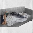thumbnail image 6 of Grey Soft Flannel Fleece Throw Blanket, Image of a Dated Antique Classical Quill Pen Feather with Leaf Motifs on Side, Cozy Plush for Indoor and Outdoor Use, 50" x 60", Grey Black, by Ambesonne, 6 of 6