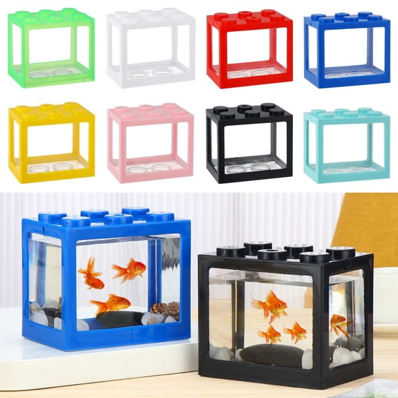 Walbest Small Fish Tank, Mini Fish Tank Stackable Cube Tank , Ant Feeding Case Mini Reptile Row Box